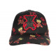 Casquette Teddy Bad Noire et Rouge Strass Print Streetwear Fashion Baseball CASQUETTES SKR