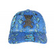 Casquette Teddy Bad Bleue et Noire Strass Print Streetwear Original Baseball CASQUETTES SKR