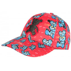 Casquette Teddy Bad Rouge et Bleue Strass Style Streetwear Original Baseball CASQUETTES SKR