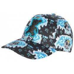 Casquette Teddy Bad Noire et Bleue Strass Look Streetwear Original Baseball CASQUETTES SKR