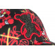 Casquette Teddy Bad Noire et Rouge Strass Design Streetwear Baseball CASQUETTES SKR