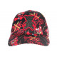 Casquette Teddy Bad Noire et Rouge Strass Design Streetwear Baseball CASQUETTES SKR