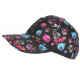 Casquette Teddy Bad Rose et Noire Strass Print Streetwear Baseball City CASQUETTES SKR