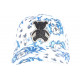 Casquette Teddy Bad Blanche et Bleue Strass Print Streetwear Baseball City CASQUETTES SKR