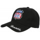 Casquette Route 66 Noire Broderie Rouge Baseball Biker CASQUETTES Nyls Création