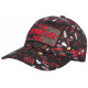 Casquette El Profesor Rouge et Noire Strass Print Streetwear Baseball CASQUETTES SKR