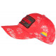 Casquette El Patron Rouge et Blanche Strass Streetwear Medellin Baseball CASQUETTES SKR