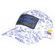 Casquette El Patron Blanche et Bleue Strass Streetwear Medellin Baseball CASQUETTES SKR