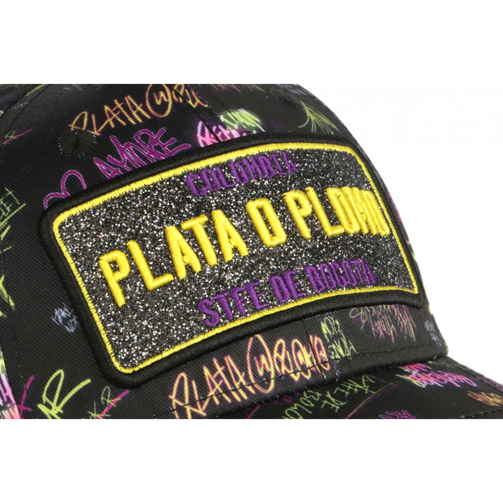 Casquette Plata O Plomo - Streetwear Colombie | Rose Et Bleue, Strass, Broderie Relief, Taille Unique Ajustable