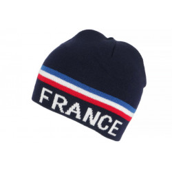 Bonnet France Bleu Blanc Rouge Drapeau Tricolore en Laine Marine BONNETS Nyls Création