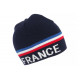 Bonnet France Bleu Blanc Rouge Drapeau Tricolore en Laine Marine BONNETS Nyls Création