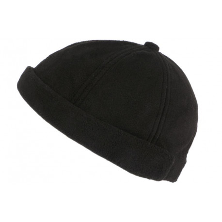 Bonnet Docker Noir en Polaire Look Marin Miki Kerzau BONNETS Nyls Création