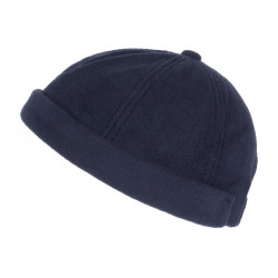 Bonnet Docker bleu Marine en Polaire style Marin Miki Kerzau BONNETS Nyls Création