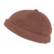 Bonnet Docker Marron Clair en Polaire mode Marin Miki Kerzau BONNETS Nyls Création