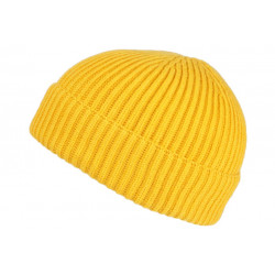 Bonnet Docker Jaune en Laine Mode Marin Miki Tendance Louy BONNETS Nyls Création