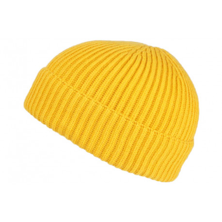 Bonnet Docker Jaune en Laine Mode Marin Miki Tendance Louy BONNETS Nyls Création