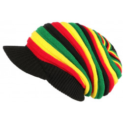 Bonnet Casquette Rasta Rouge Jaune Vert Jamaicain Laine Kift BONNETS Nyls Création