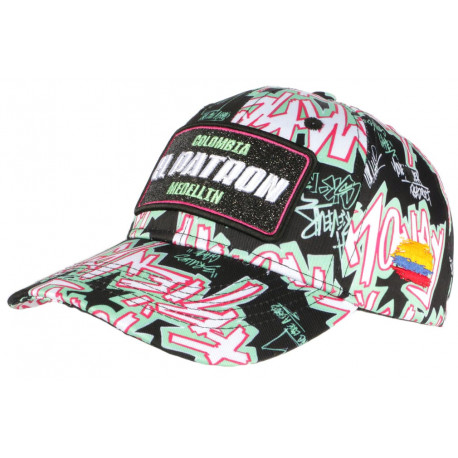 Casquette El Patron Rose Verte et Blanche Print Streetwear Medellin Baseball CASQUETTES SKR