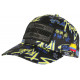 Casquette El Patron Jaune et Bleue Strass Streetwear Medellin Baseball CASQUETTES SKR