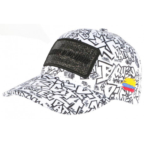 Casquette Plata o Plomo Blanche et Noire Strass Streetwear Bogota Baseball CASQUETTES SKR