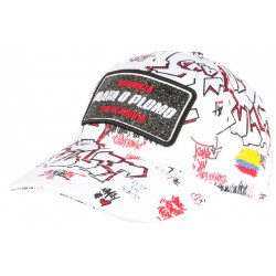 Casquette Plata o Plomo Rouge et Blanche Paillettes Streetwear Colombia CASQUETTES SKR