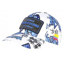 Casquette Plata o Plomo Bleue et Blanche Paillettes Streetwear Colombia CASQUETTES SKR