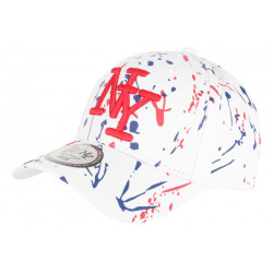 Casquette NY Rouge Bleue et Blanche Print Tags Streetwear Baseball Paynter CASQUETTES Hip Hop Honour