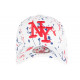 Casquette NY Rouge Bleue et Blanche Print Tags Streetwear Baseball Paynter CASQUETTES Hip Hop Honour