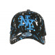 Casquette NY Bleue Blanche et Noire Print Tags Streetwear Baseball Paynter CASQUETTES Hip Hop Honour