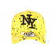 Casquette NY Jaune et Noire Design Tags Streetwear Baseball Paynter CASQUETTES Hip Hop Honour