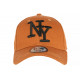 Casquette NY Marron Broderie Relief Noire Tendance Visiere Baseball Stazky CASQUETTES Hip Hop Honour