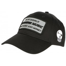 Casquette Piraterie Rap Noire Patch Reflect Argent Streetwear Baseball CASQUETTES Piraterie Music