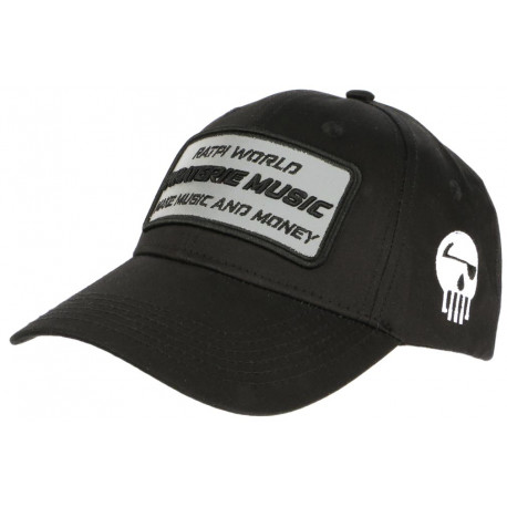 Casquette Piraterie Rap Noire Patch Reflect Argent Streetwear Baseball CASQUETTES Piraterie Music