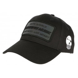 Casquette Piraterie Music Noire Ecusson Reflect Streetwear Baseball CASQUETTES Piraterie Music