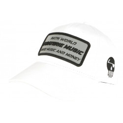Casquette Piraterie Music Blanche Patch Reflect Argent Streetwear Baseball CASQUETTES Piraterie Music