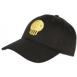 Casquette Piraterie Music Dorée et Noire Visuel Skull Rap Streetwear Baseball CASQUETTES Piraterie Music