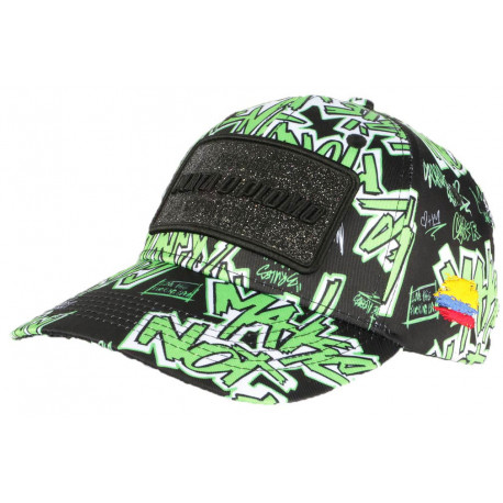 Casquette Plata o Plomo Verte et Noire Paillettes Medellin Baseball CASQUETTES SKR