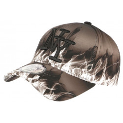 Casquette NY Grise et Noire Print Streetwear Baseball Fire ANCIENNES COLLECTIONS divers