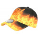 Casquette NY Orange et Noire Design Streetwear Baseball Fire CASQUETTES Hip Hop Honour