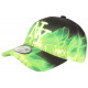 Casquette NY Verte Fluo et Noire Design Streetwear Baseball Fire CASQUETTES Hip Hop Honour