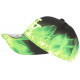 Casquette NY Verte Fluo et Noire Design Streetwear Baseball Fire CASQUETTES Hip Hop Honour