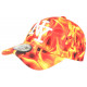 Casquette NY Orange et Blanche Print Flammes Streetwear Baseball Fire CASQUETTES Hip Hop Honour