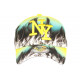 Casquette Enfant Jaune et Bleue Streetwear Fire NY Baseball de 7 a 11 ans Casquette Enfant Hip Hop Honour