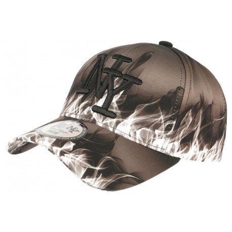 Casquette Enfant Grise et Blanche Streetwear Fire NY Baseball de 7 a 11 ans ANCIENNES COLLECTIONS divers