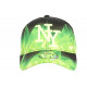 Casquette Enfant Verte Fluo et Noire Streetwear Fire NY Baseball de 7 a 11 ans Casquette Enfant Hip Hop Honour