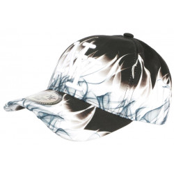 Casquette Enfant Noire et Blanche Streetwear Fire NY Baseball de 7 a 11 ans Casquette Enfant Hip Hop Honour