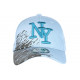 Casquette NY Bleu Clair Tags Gris City Fashion Baseball Noryk CASQUETTES Hip Hop Honour