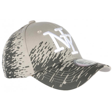 Casquette NY Grise Tags Noirs City Sportswear Baseball Noryk CASQUETTES Hip Hop Honour