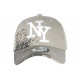 Casquette NY Grise Tags Noirs City Sportswear Baseball Noryk CASQUETTES Hip Hop Honour