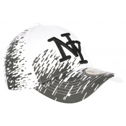 Casquette NY Blanche Tags Noirs City Sportswear Baseball Noryk CASQUETTES Hip Hop Honour